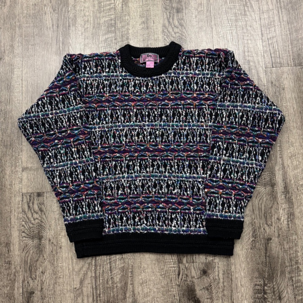 Vintage Concrete Mix Multicolor Patterned Sweater Women's S